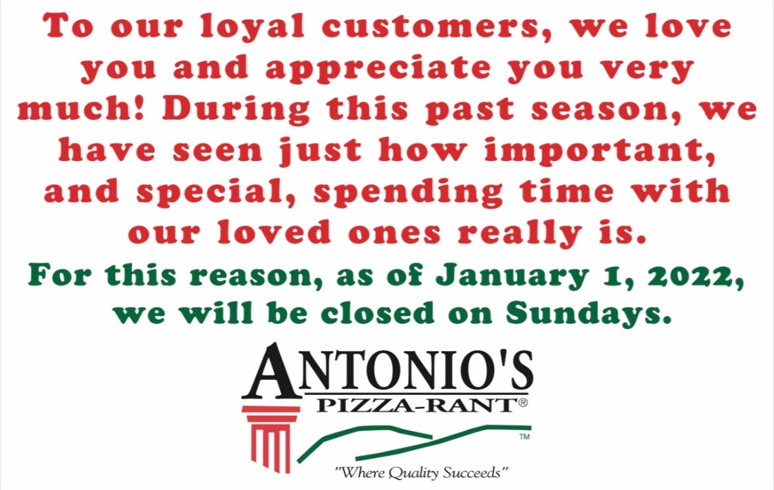 Closed on Sundays